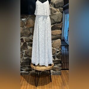 H by Halston White Embroidered Maxi Dress